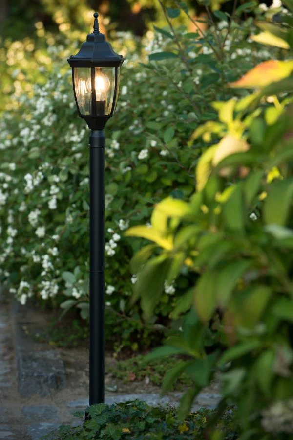 Lucide TIRENO - Lamp post Outdoor - 1xE27 - IP44 - Black - ambiance 2